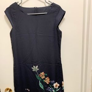 Blue floral formal dress